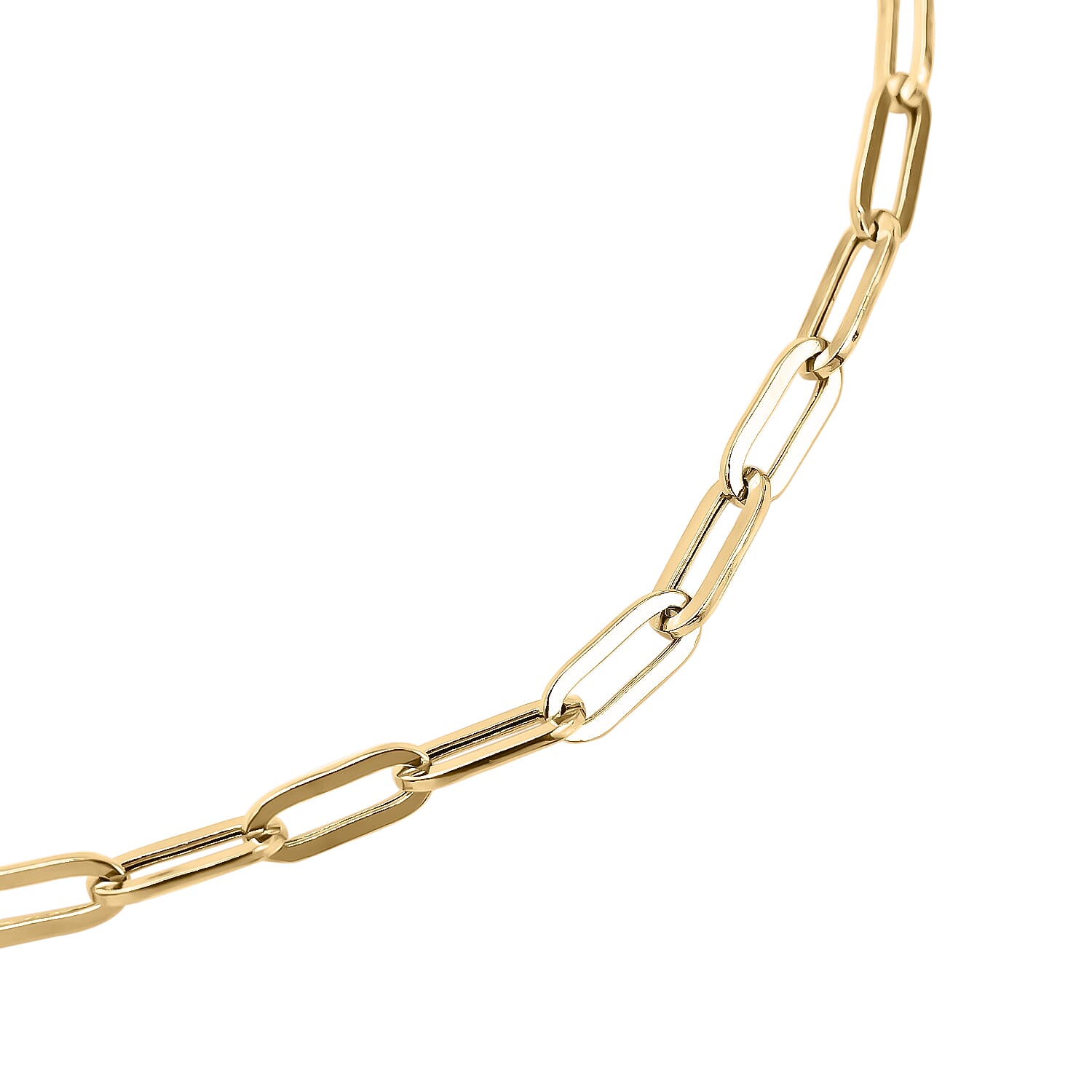 9K Yellow Gold Paperclip Bracelet (Size - 7) with Spring Ring Clasp 7155423 3