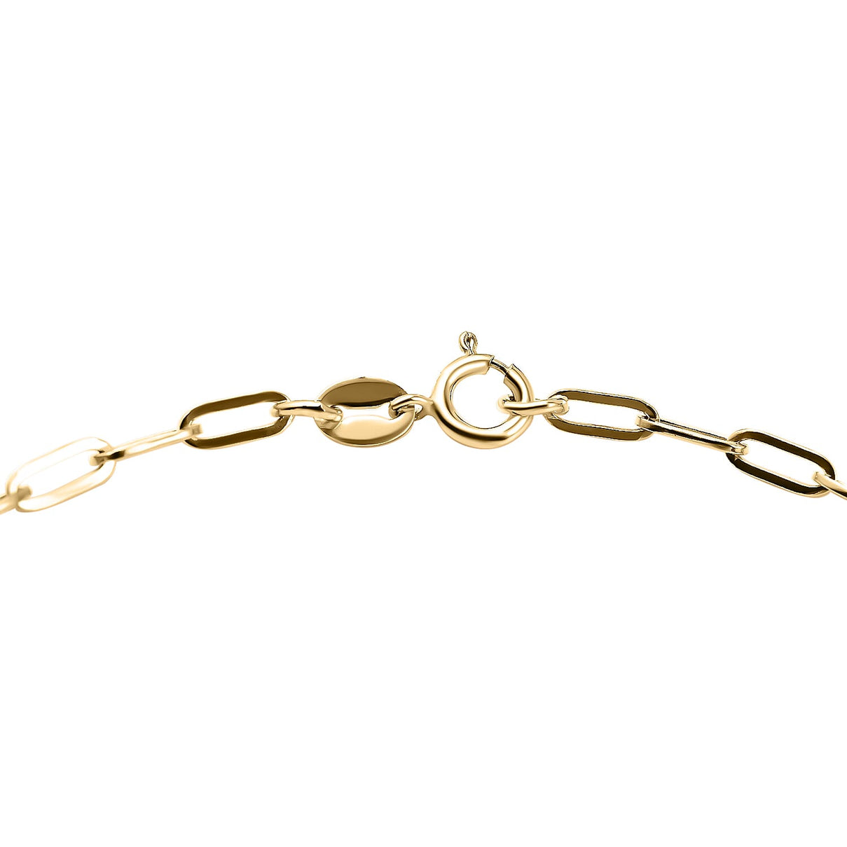 9K Yellow Gold Paperclip Bracelet (Size - 7) with Spring Ring Clasp 7155423 4