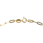 9K Yellow Gold Paperclip Bracelet (Size - 7) with Spring Ring Clasp