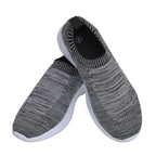 Close Out Comfy Knitted Trainers (Size 3) - Dark Grey & White