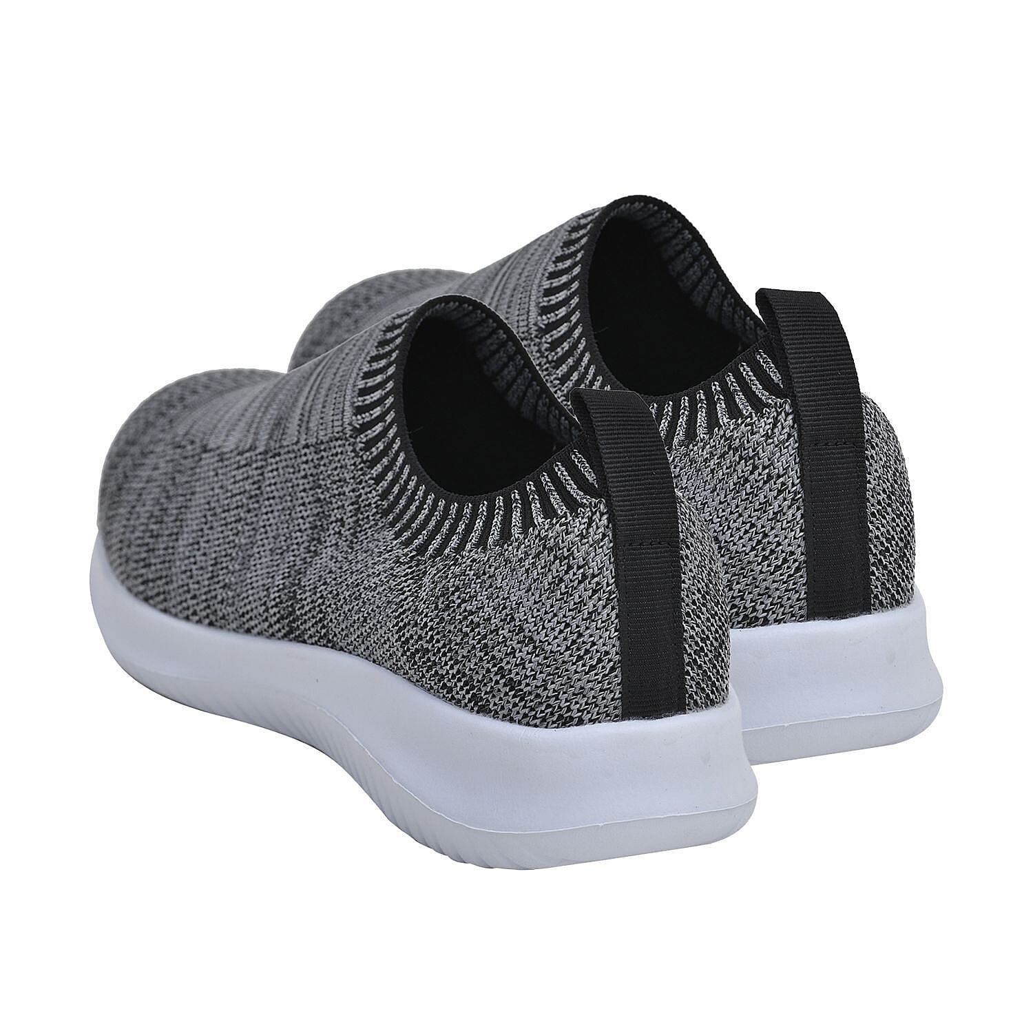 Comfy Knitted LadiesTrainers - Dark Grey and White 7194068 6