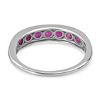 Close Out Deal- Premium African Ruby Half-Eternity Band Ring in Platinum Overlay Sterling Silver 1.16 Ct.