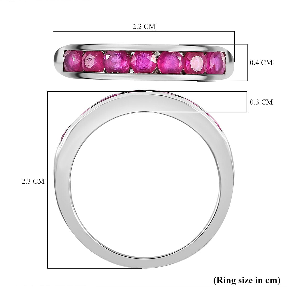 Close Out Deal- Premium African Ruby Half-Eternity Engagement Ring in Platinum Overlay Sterling Silver 1.16 Ct. 7486904 10