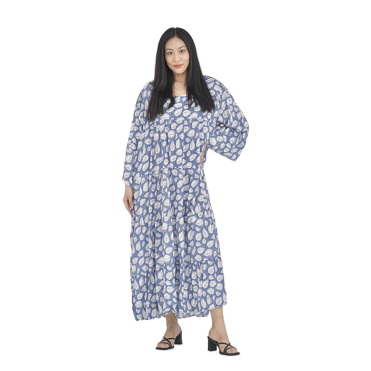 Close Out Deal - 100% Floral Pattern Long Dress -Navy 8836127 0