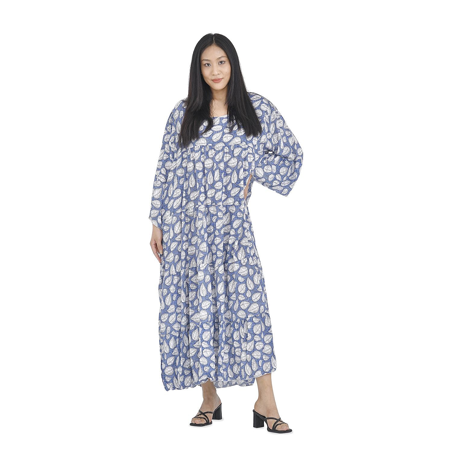 Close Out Deal - 100% Floral Pattern Long Dress -Navy 8836127 0