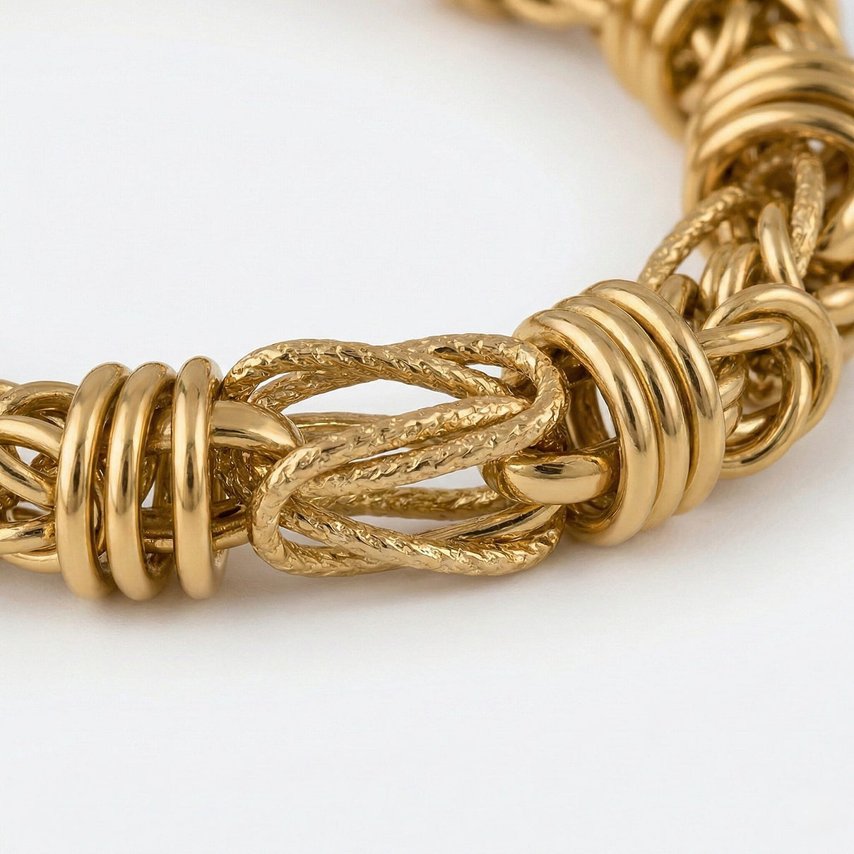 Close Out Deal - 9K Yellow Gold 7.6MM Byzantine Bracelet with Senorita Clasp 7.5 Inch 8313901 3