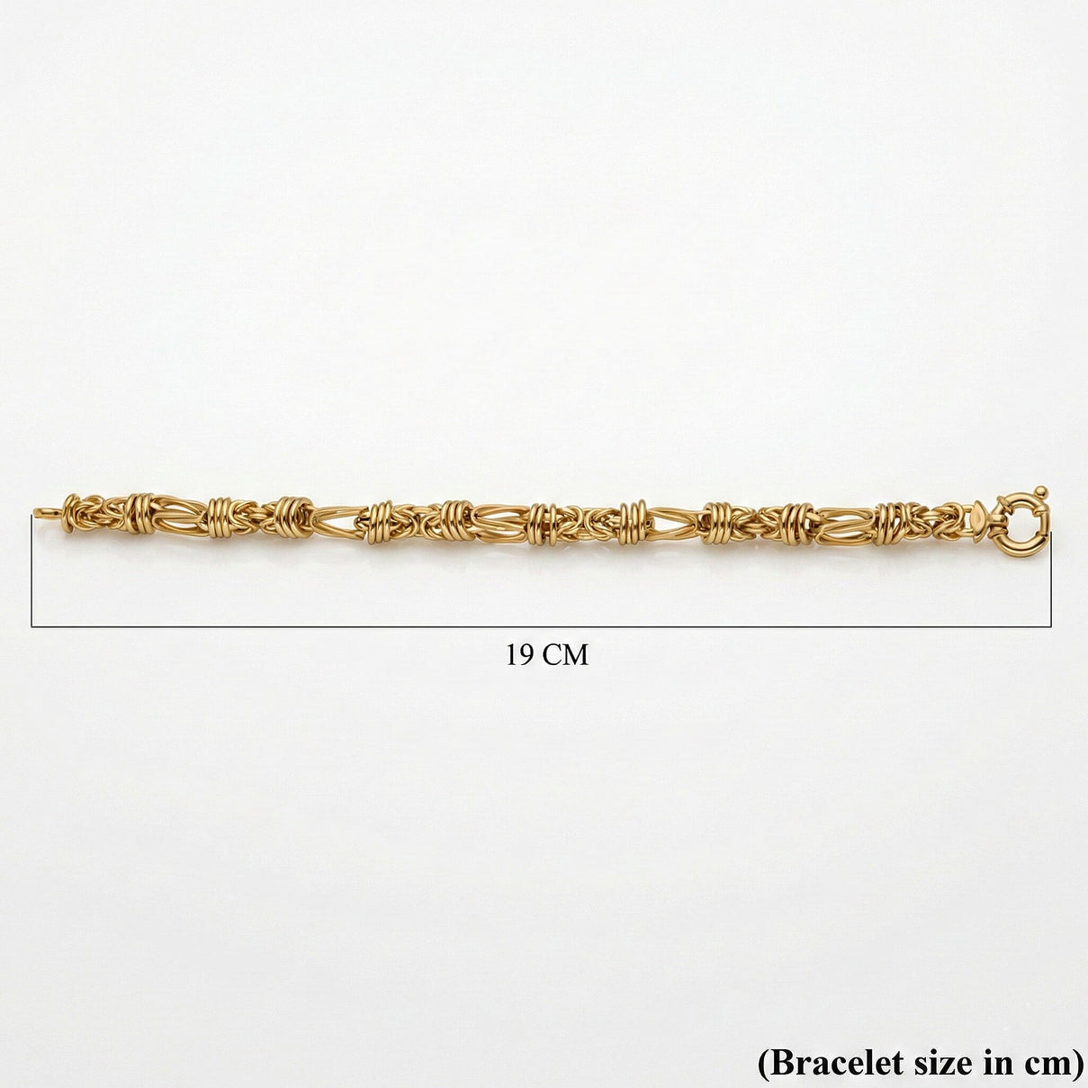 Close Out Deal - 9K Yellow Gold 7.6MM Byzantine Bracelet with Senorita Clasp 7.5 Inch 8313901 7