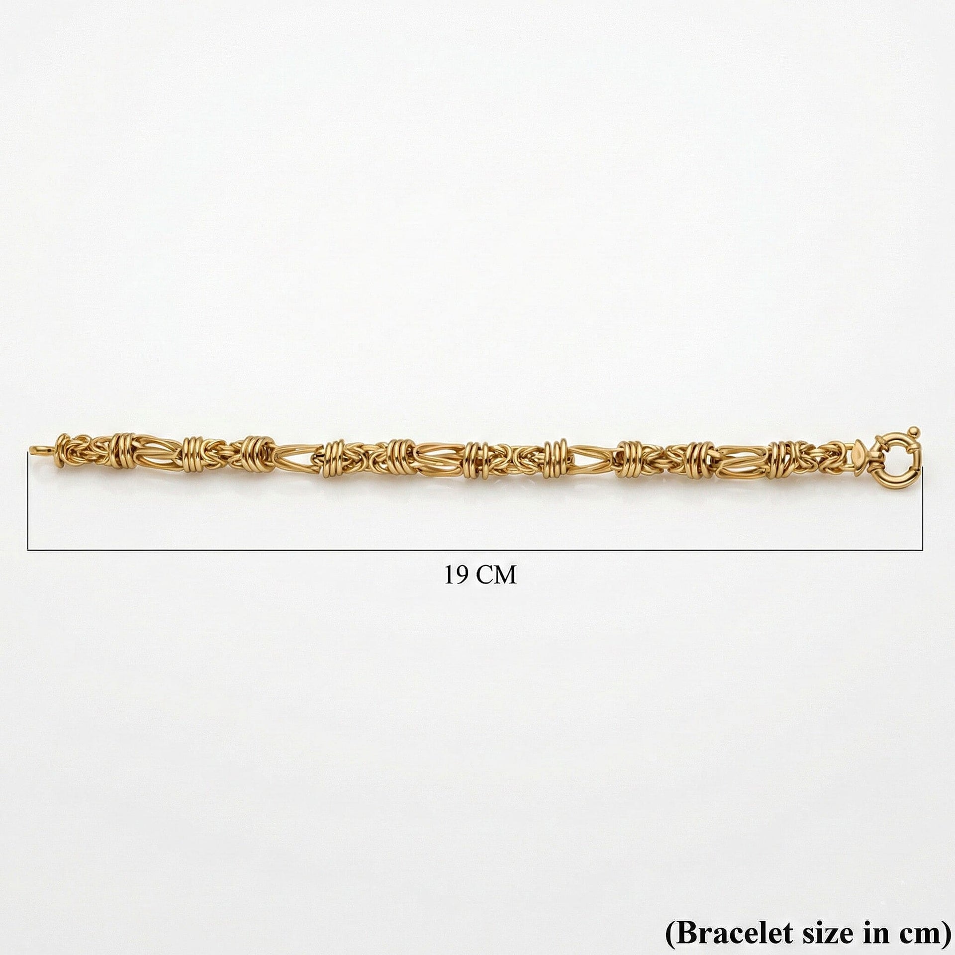 Close Out Deal - 9K Yellow Gold 7.6MM Byzantine Bracelet with Senorita Clasp 7.5 Inch 8313901 7