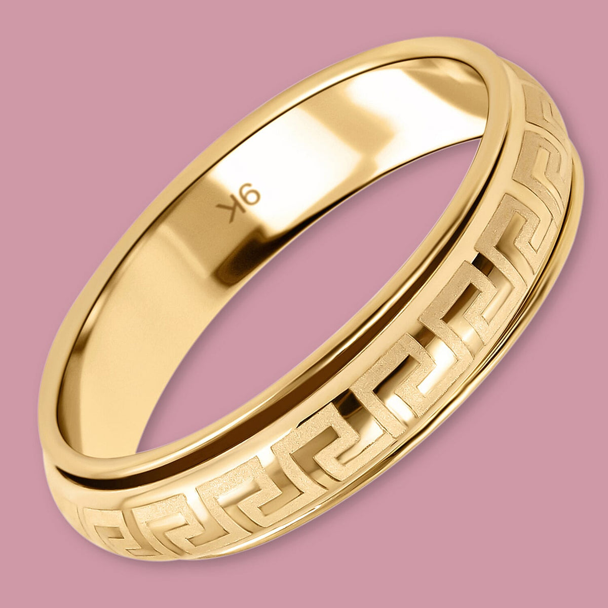 Royal Bali Collection - 9K Yellow Gold Greek Key Ring 8928150 1