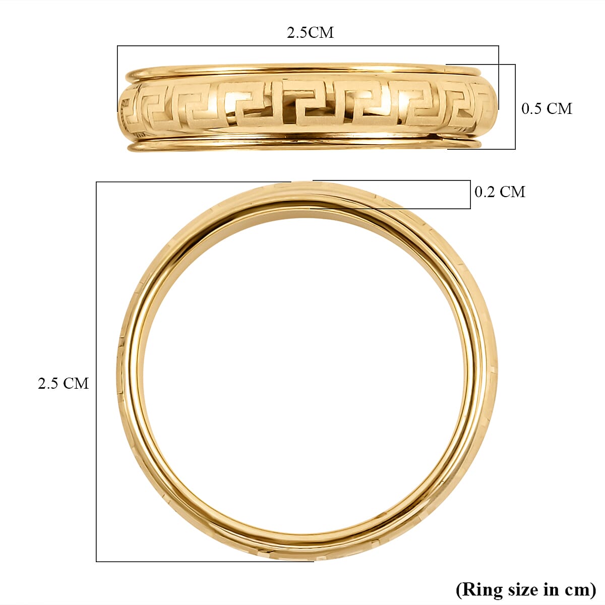 Royal Bali Collection - 9K Yellow Gold Greek Key Ring 8928150 4