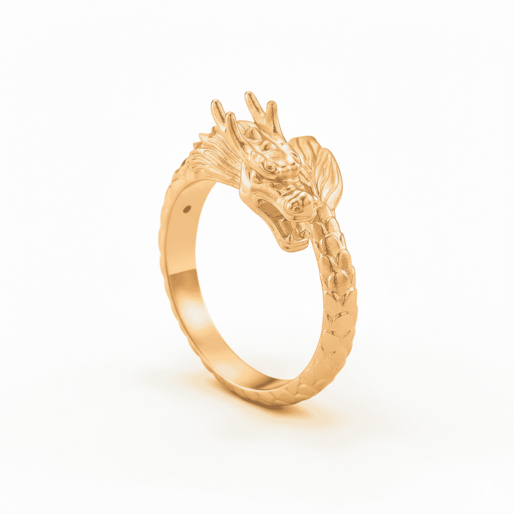 Close Out Deal - 9K Yellow Gold HANDMADE Dragon Ring