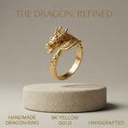 Close Out Deal - 9K Yellow Gold HANDMADE Dragon Ring