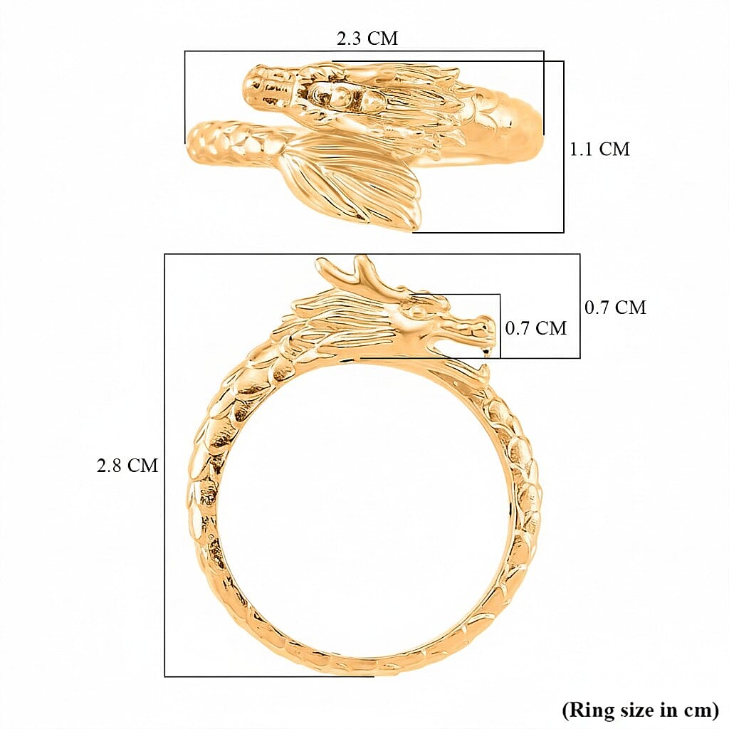 Close Out Deal- 9K Yellow Gold Handmade Dragon Ring 8198644 7