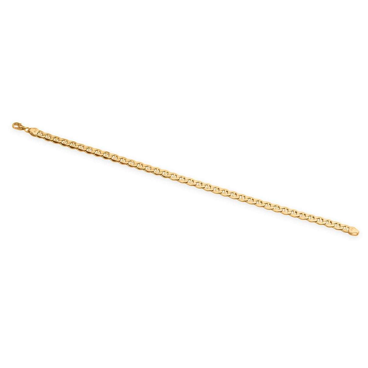 Close Out Deal - 9K Yellow Gold Marina Link Flat Bevelled Chain (Size 7.5) with Lobster Clasp 8248939 0