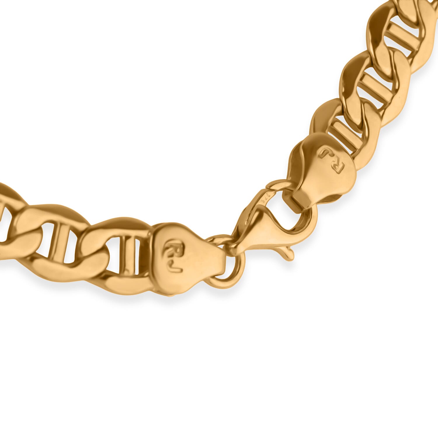 Close Out Deal - 9K Yellow Gold Marina Link Flat Bevelled Chain (Size 7.5) with Lobster Clasp 8248939 3