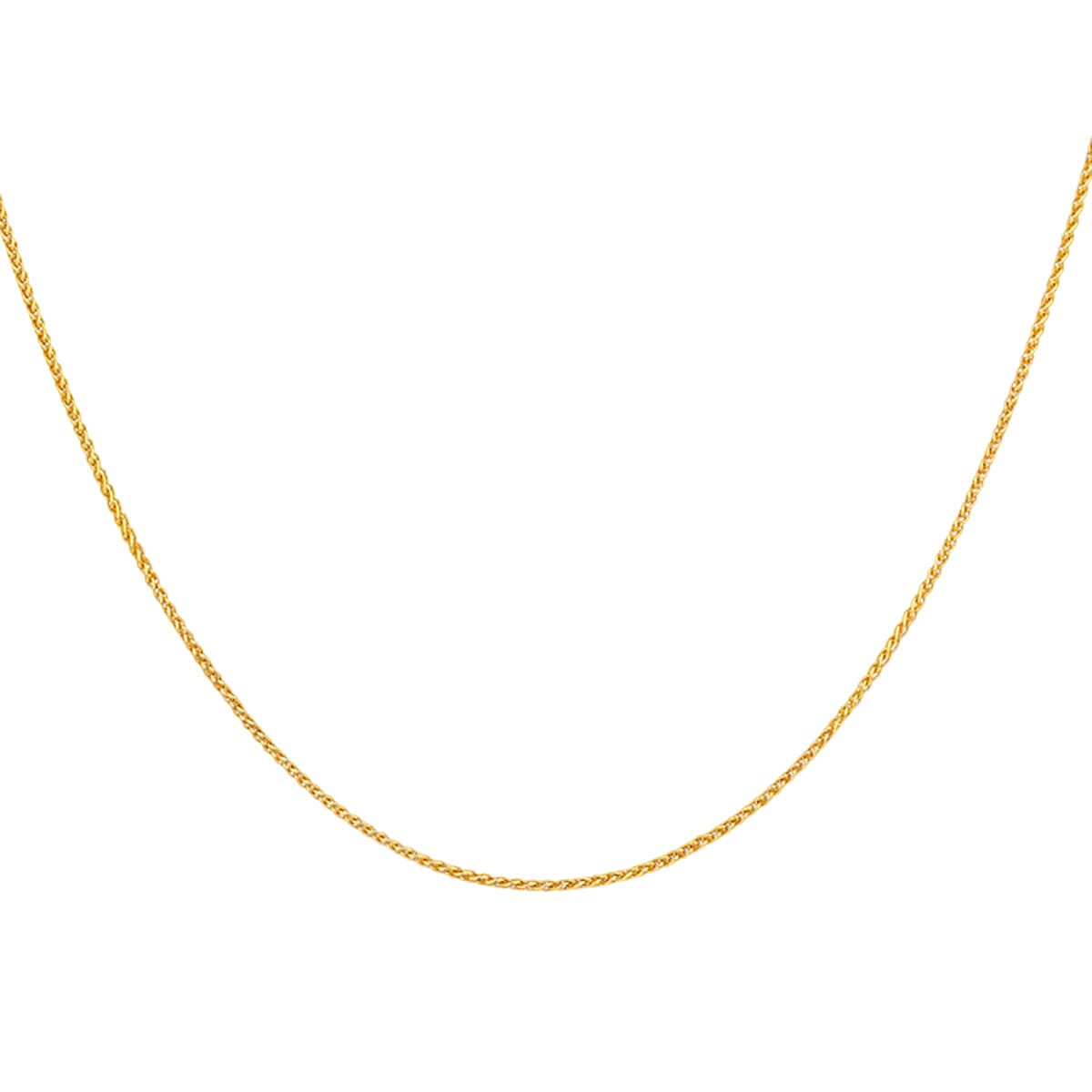 9K Yellow Gold Mini Spiga Chain (Size - 16) with Spring Ring Clasp 8127020 2