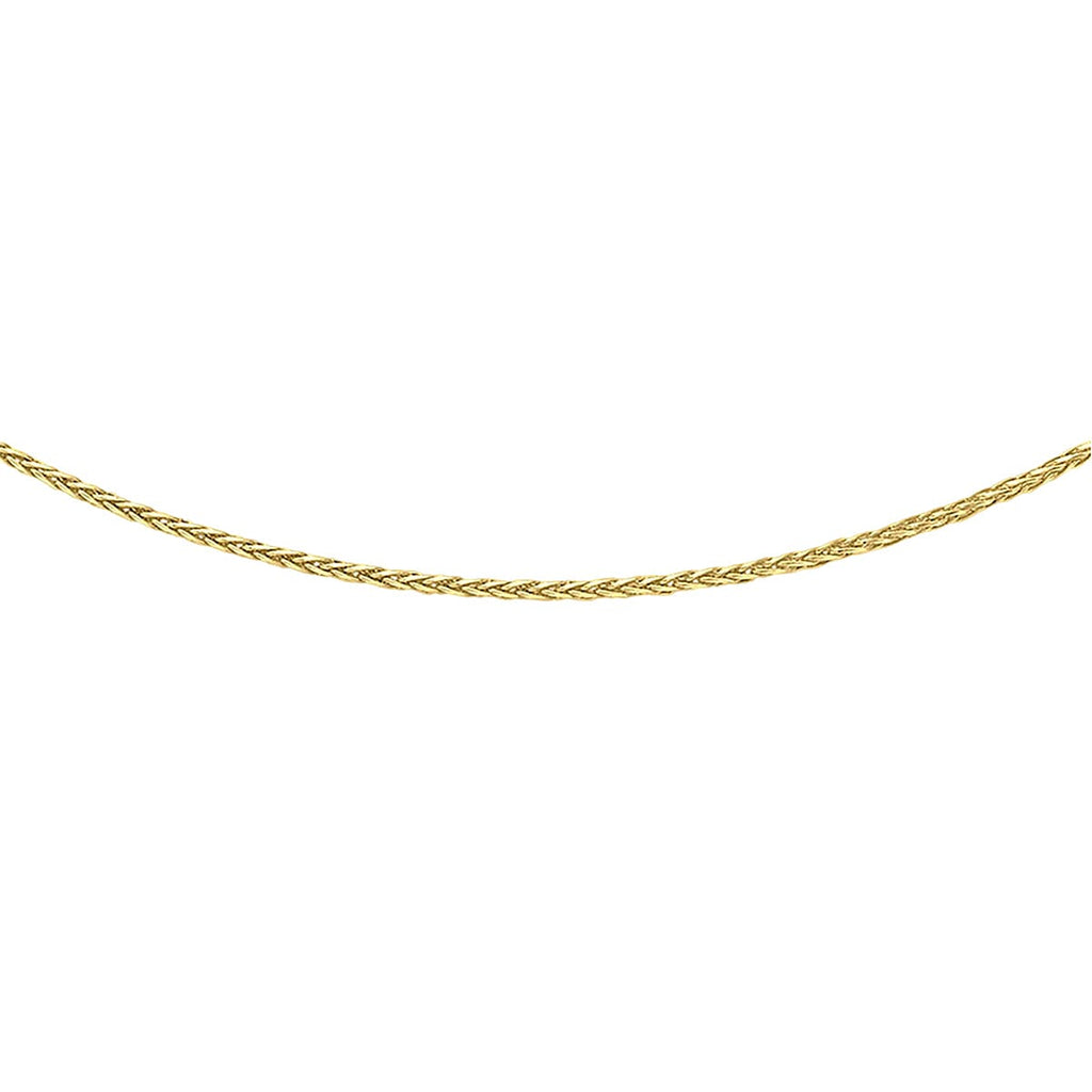 Close Out Deal - 9K Yellow Gold Mini Spiga Chain (Size - 16) with Spring Ring Clasp