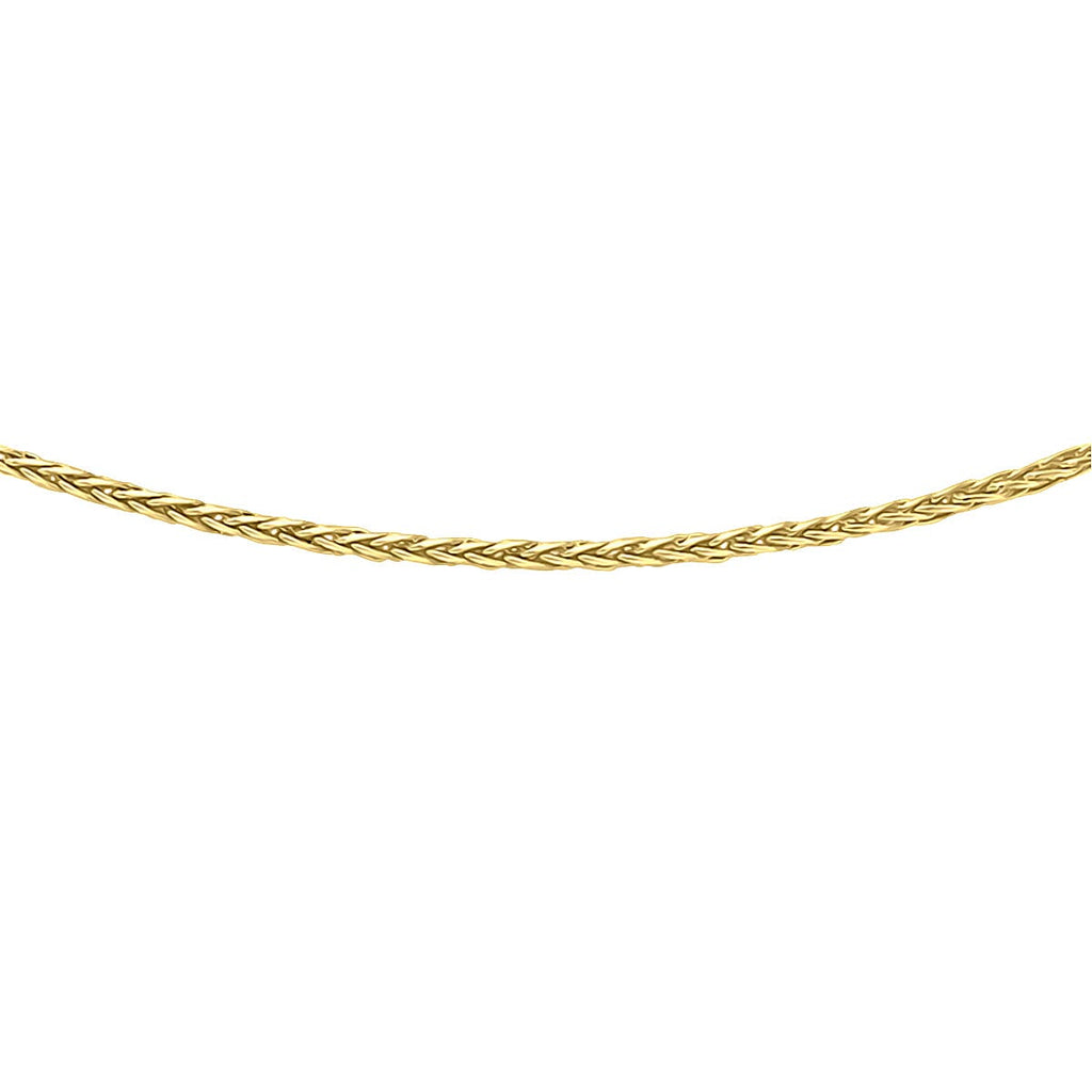 Close Out Deal - 9K Yellow Gold Mini Spiga Chain (Size - 20) with Spring Ring Clasp