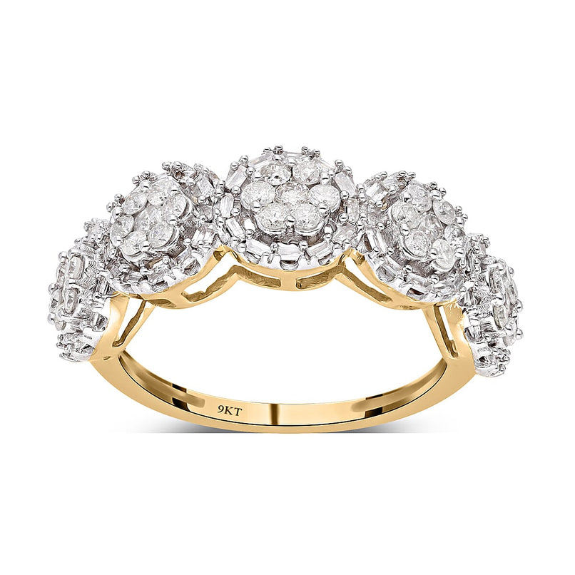 Close Out Deal - 9K Yellow Gold SGL Certified Diamond (I1-I2 -G-H) Ring 1.02 Ct