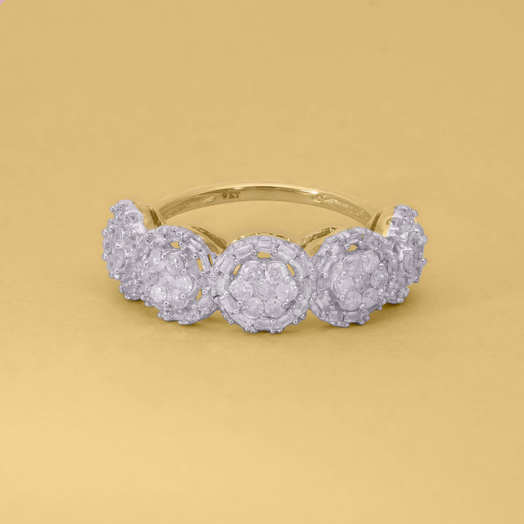 Close Out Deal - 9K Yellow Gold SGL Certified Diamond (I1-I2 -G-H) Ring 1.02 Ct