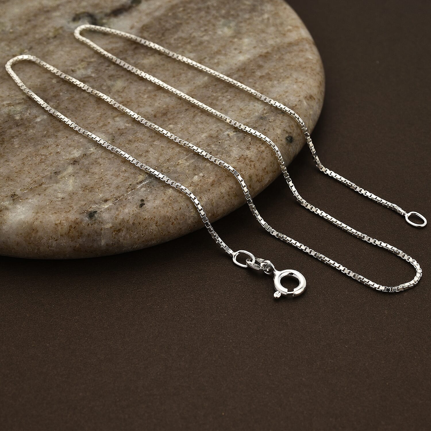 Close Out Deal Box Chain in Platinum Plated 925S Sterling Silver Size 15 Inch 3294261 1