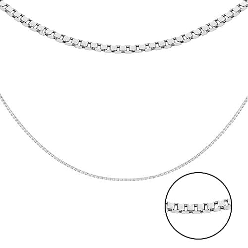 Close Out Deal Box Chain in Platinum Plated Sterling Silver 2.40 grams 18 Inch 3368619 0