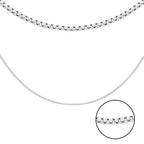 Sterling Silver Box Chain (Size 18) with Spring Ring Clasp.