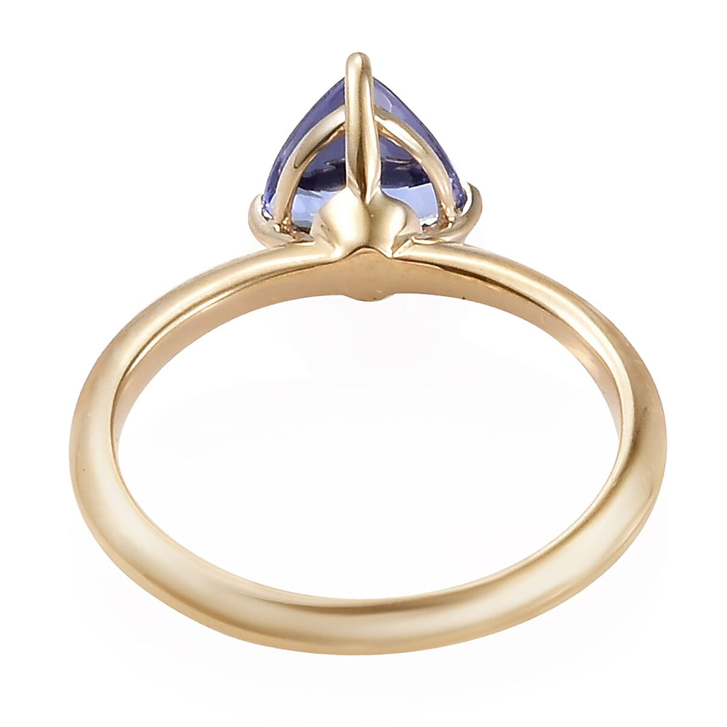 Close Out Deal- 14K Yellow Gold Tanzanite (Trl 6.5 mm) Solitaire Ring 1.000 Ct.