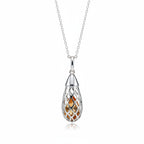 Close Out Deal - Citrine Pendant (Size 16 - 2 Ext) with Spring Ring Clasp Sterling Silver 1.50 Ct.