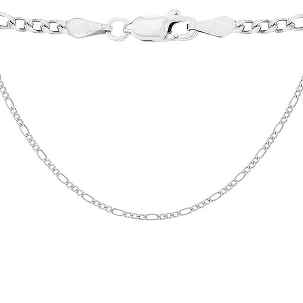 Close Out Deal Diamond Cut Figaro Chain in Sterling Silver Size 22 Inch 3594135 0