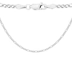 Sterling Silver Figaro Necklace (Size 22) with Lobster Clasp, Silver Wt 11.20 Gms