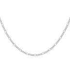 Sterling Silver Figaro Necklace (Size 22) with Lobster Clasp, Silver Wt 11.20 Gms