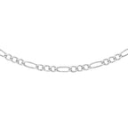 Sterling Silver Figaro Necklace (Size 22) with Lobster Clasp, Silver Wt 11.20 Gms