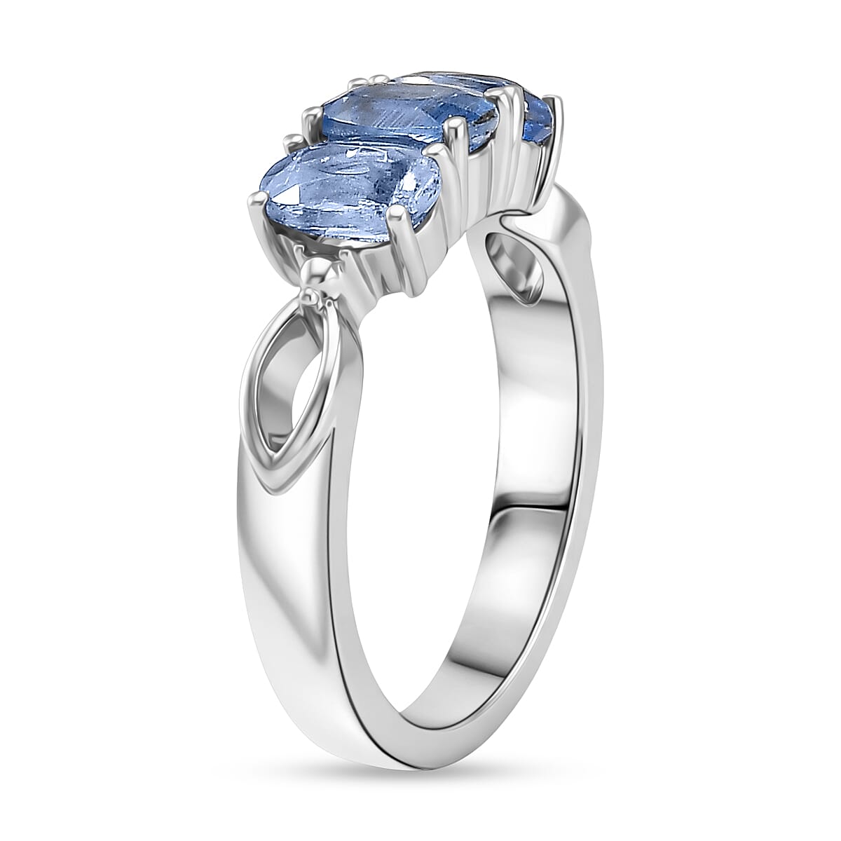 Close Out Deal- Himalayan Natural Kyanite Oval Cut Trilogy Ring 1.80 Ct. 8479508 4