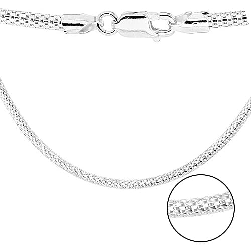 Close Out Deal Lizard Mesh Chain in Sterling Silver Size 18 Inch 3594123 0