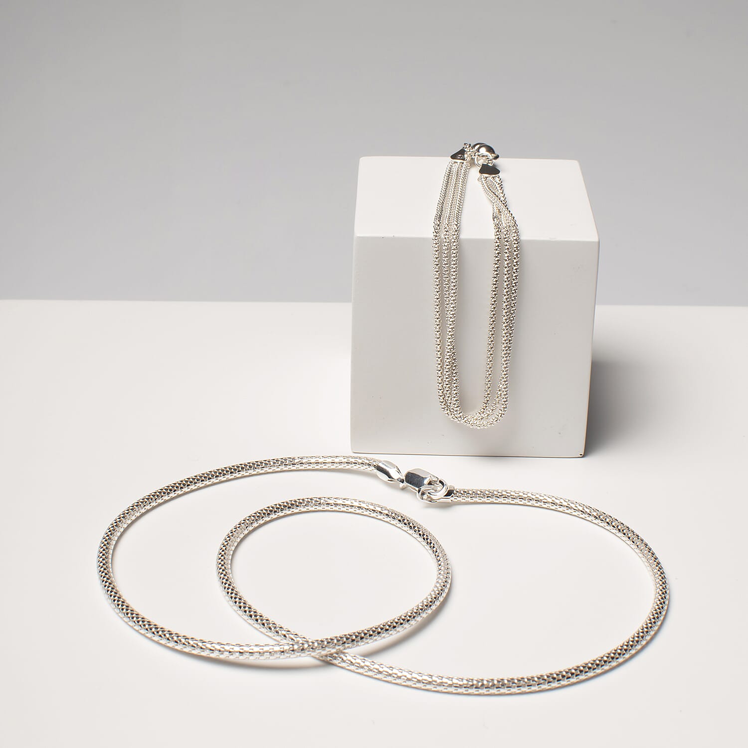Close Out Deal Lizard Mesh Chain in Sterling Silver Size 18 Inch 3594123 1
