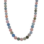 Close Out Deal- Multi Beryl ( Aquamarine, Morganite) Necklace (Size - 20) in rhodium Sterling Silver 475.00 ct