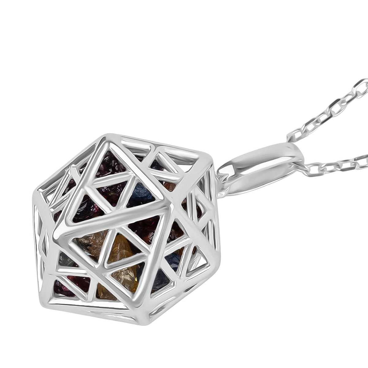 Close Out Deal - Multi Gemstones Pendant With Chain (Size 16 - 2 Ext) with Lobster Clasp Sterling Silver 3.55 Ct, Silver Wt. 5.40 Gms. 8179721 4