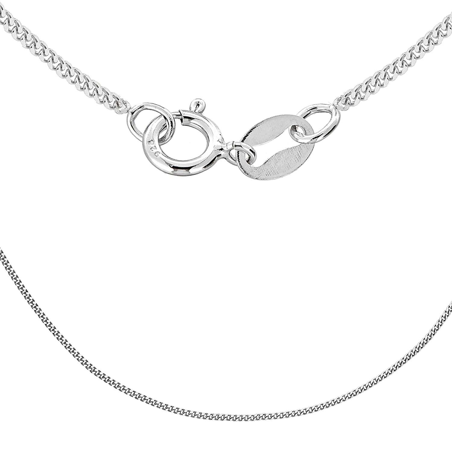 Close Out Deal Panza Curb Chain in Platinum Plated Sterling Silver Size 18 Inch 3593143 0