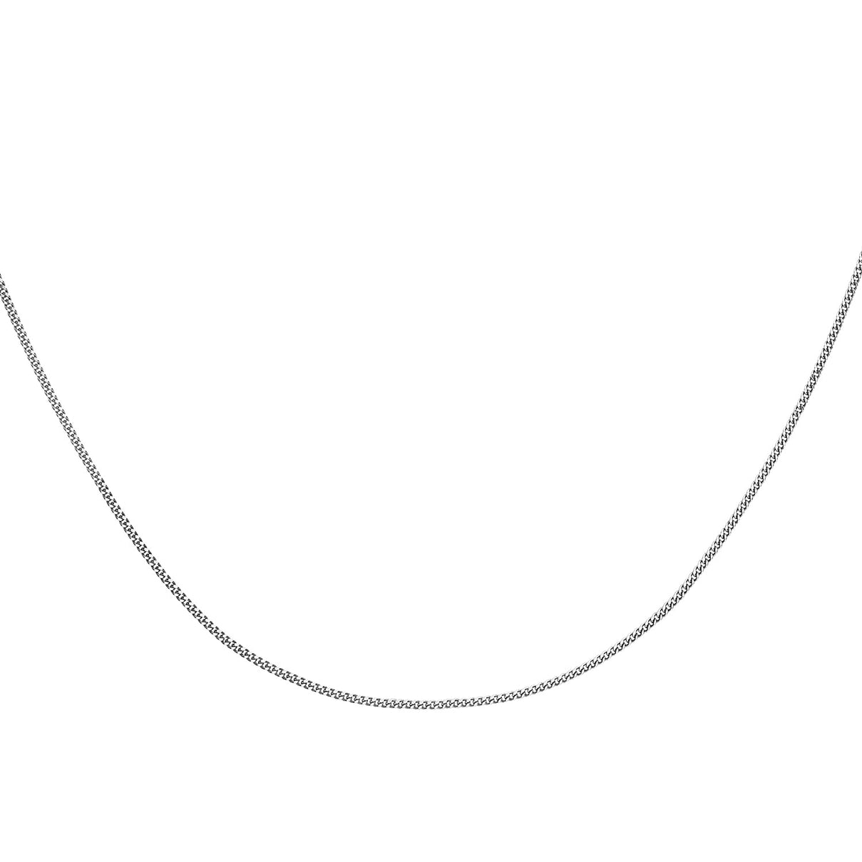 Close Out Deal Panza Curb Chain in Platinum Plated Sterling Silver Size 18 Inch 3593143 1