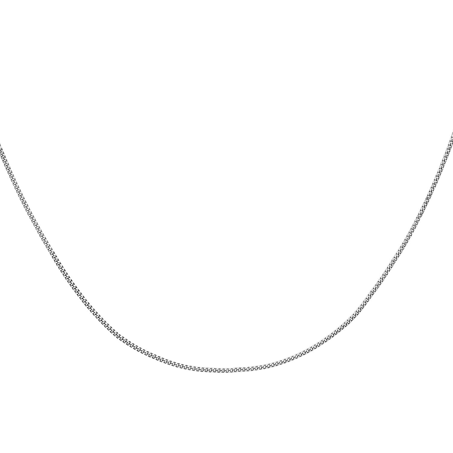 Close Out Deal Panza Curb Chain in Platinum Plated Sterling Silver Size 18 Inch 3593143 1