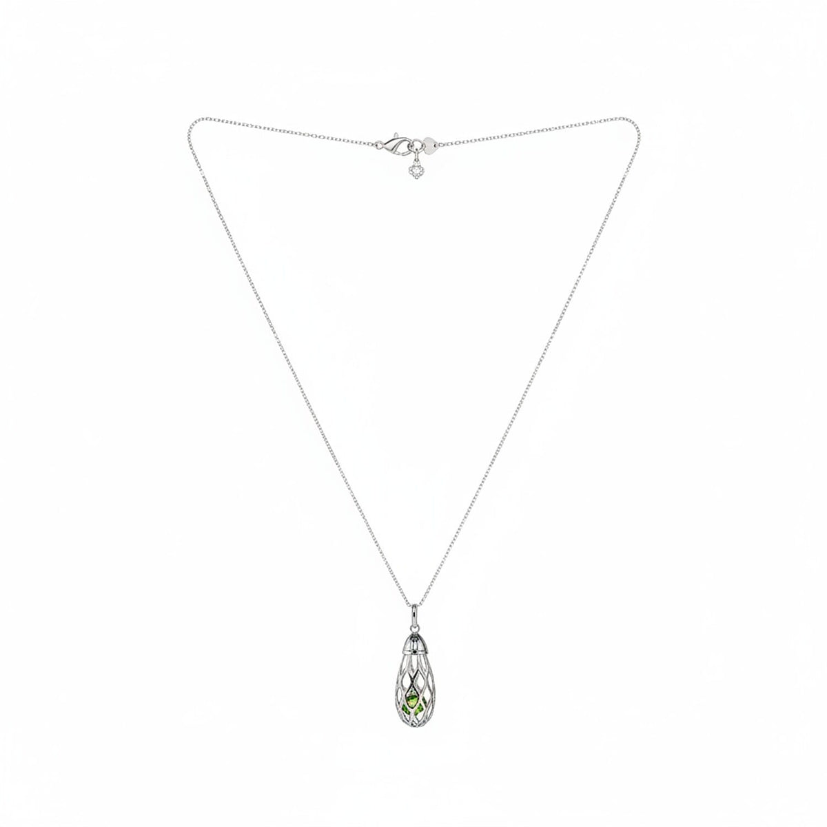 Close Out Deal - Peridot Drop Pendant With Chain (Size - 16-2 Ext) with Lobster Clasp in Sterling Silver 6.75 Ct. 8179367 0