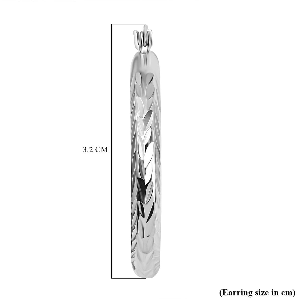 Close Out Deal - Sterling Silver Platinum Overlay Hoop Earrings 7279975 4