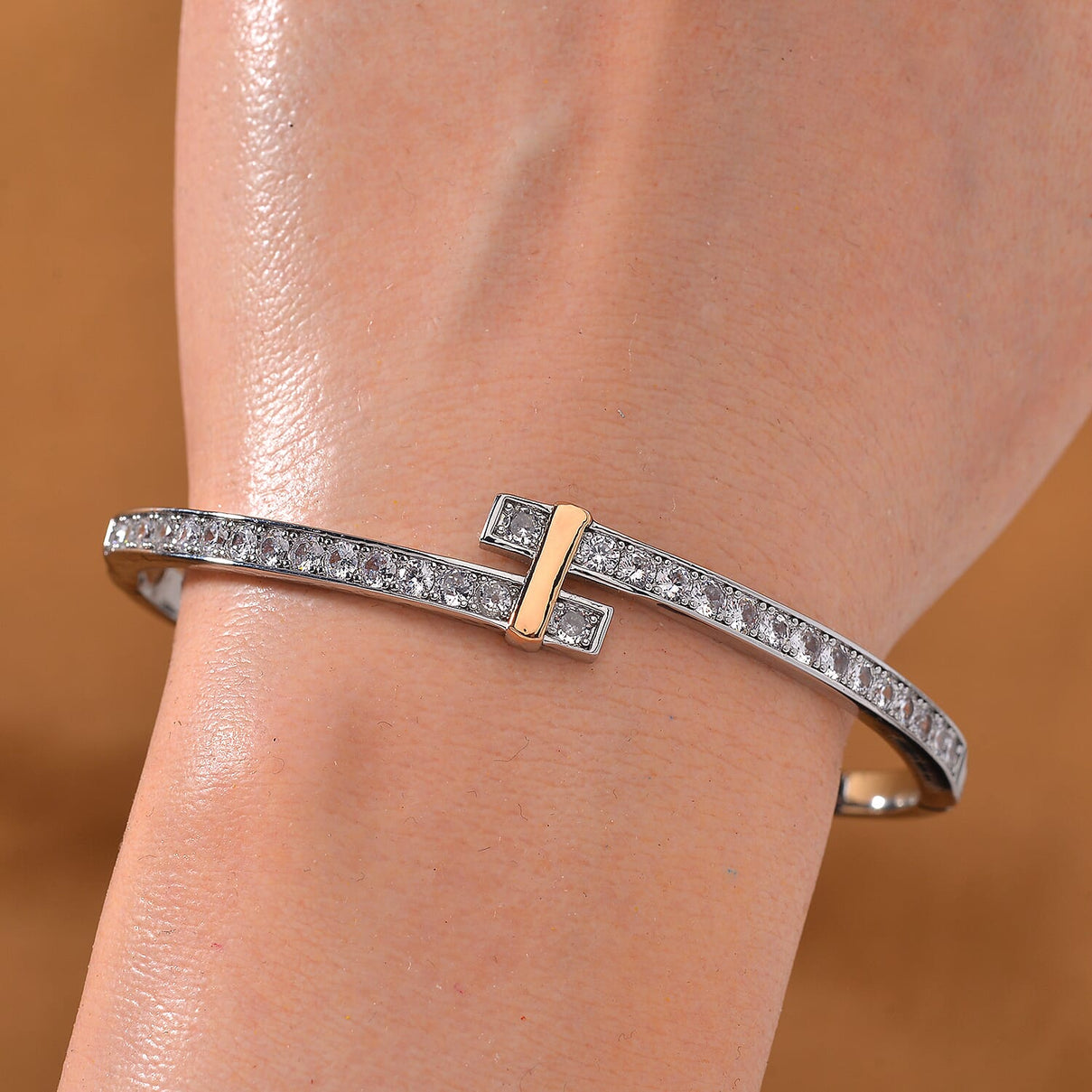 Close Out Deal- White Cubic Zirconia  Bangle (Size 7.5) 7842079 1