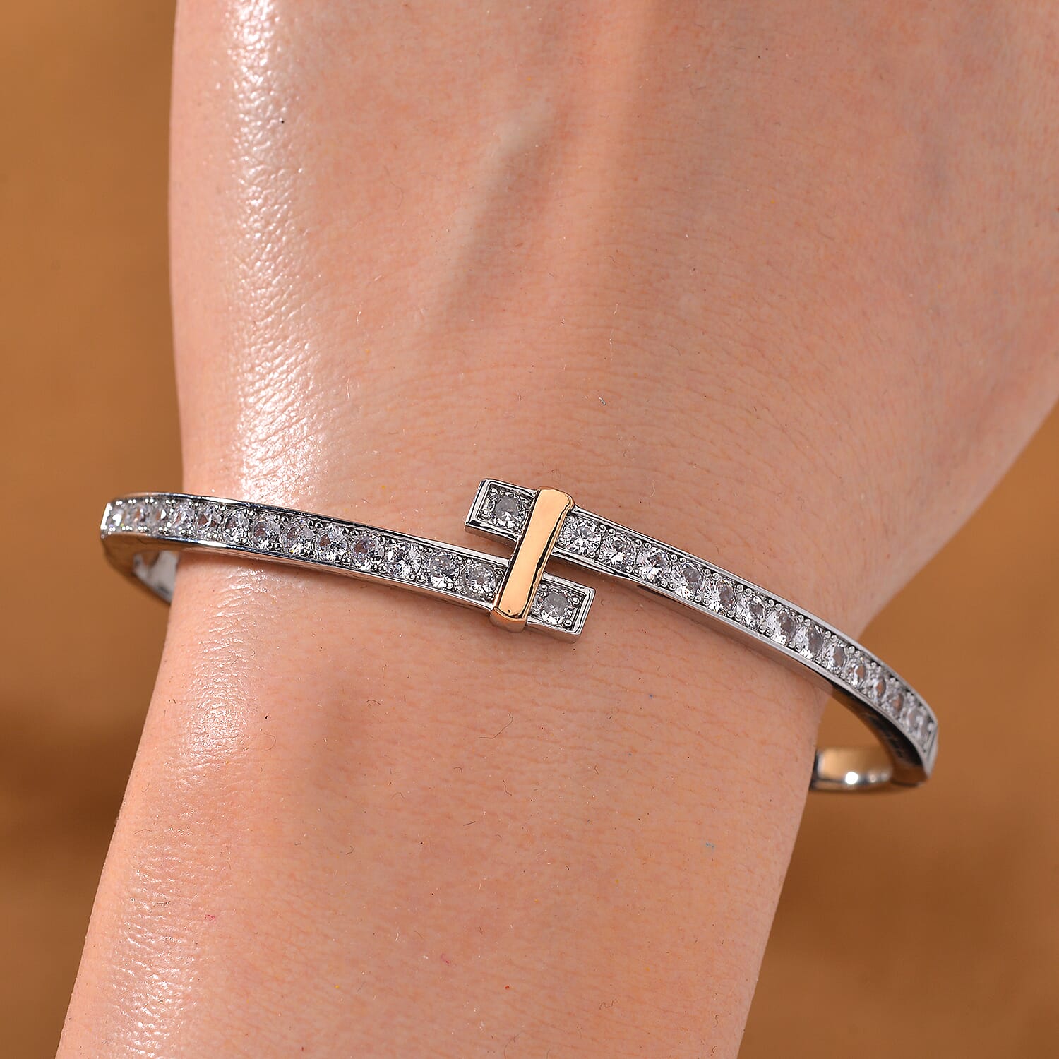 Close Out Deal- White Cubic Zirconia  Bangle (Size 7.5) 7842079 1