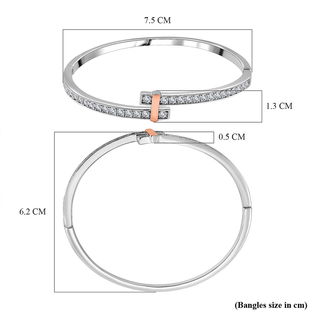 Close Out Deal- White Cubic Zirconia  Bangle (Size 7.5) 7842079 6
