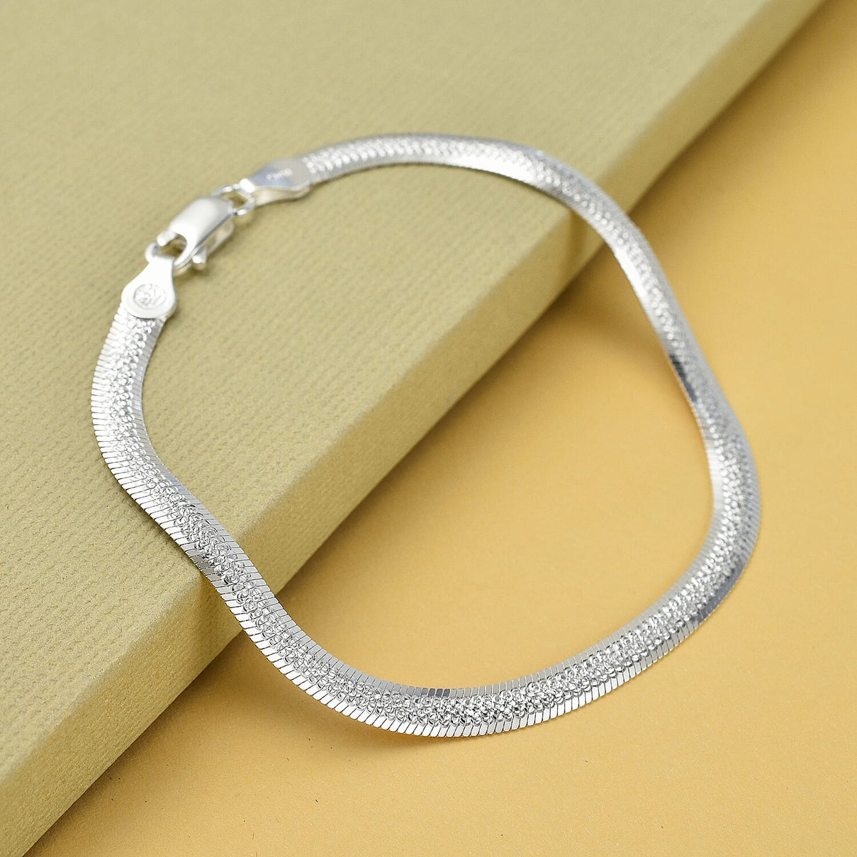 CloseOut Deal-Sterling Silver HerringBone Bracelet (Size - 7.5) 7567209 1