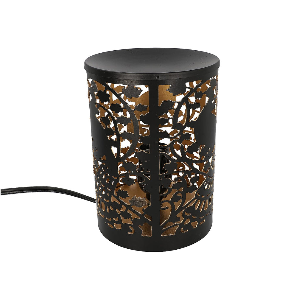 Closeou Deal - Table Decorative Diffusor Lamp With Set of 10 Aroma Oil (5ml) (Peacock Pattern)