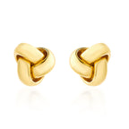 Closeout Deal - Designer Inspired 9K Yellow Gold Triple Knot Stud Push Back Earrings