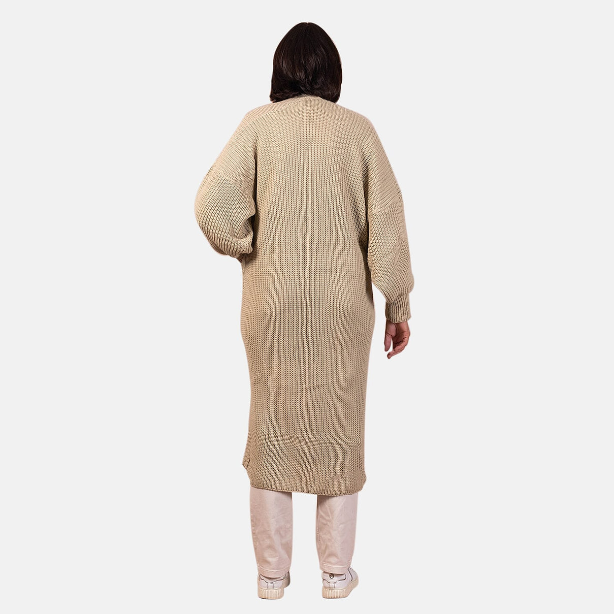 Closeout - Balloon Sleeve Long Cardigan (One Size,8 to 18) - Beige 7665384 1